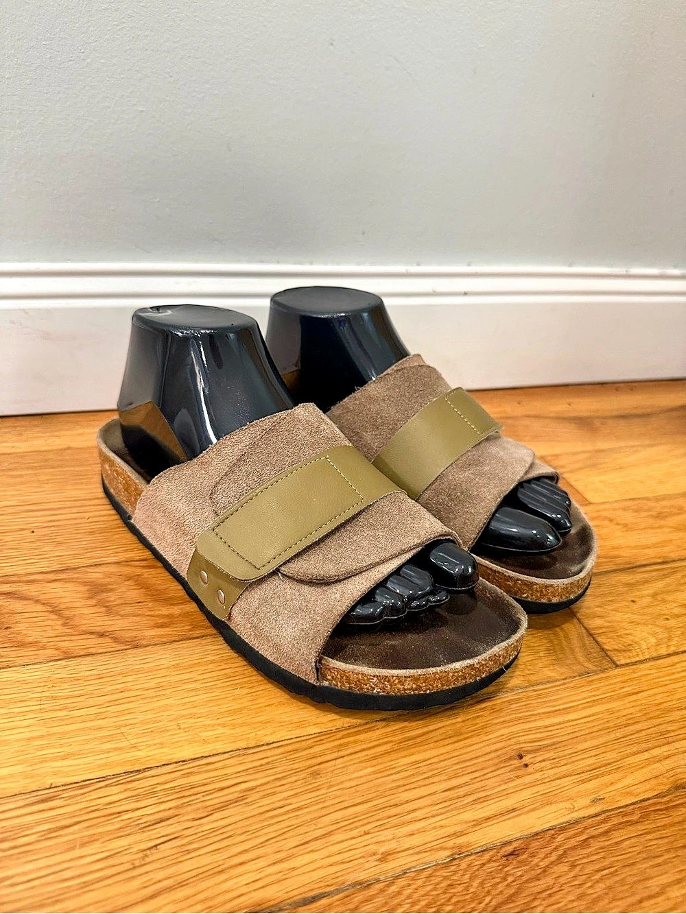 Birkenstock Arizona Two-Strap Sandals Brown & Green EU 37